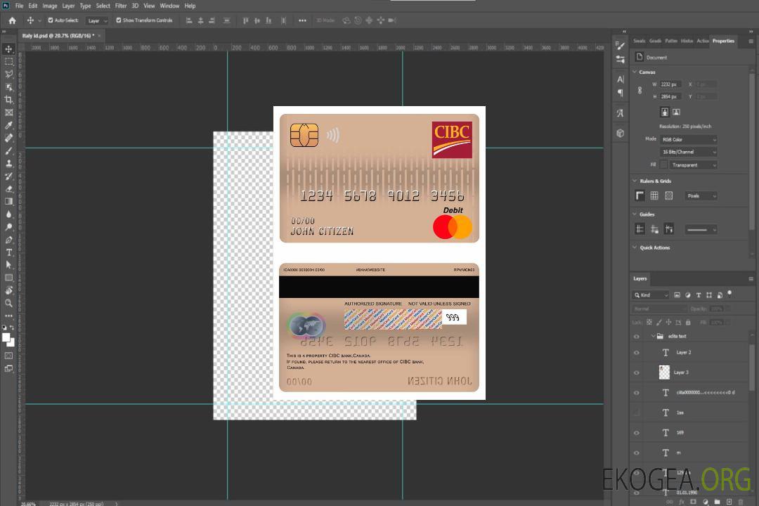Carte de débit Mastercard de la Banque CIBC du Canada template